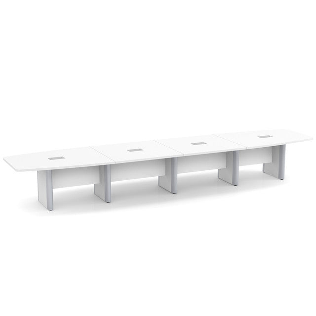 OfficeSource | OS Laminate Conference Tables | Expandable Boat Shaped Conference Table with Elliptical Base