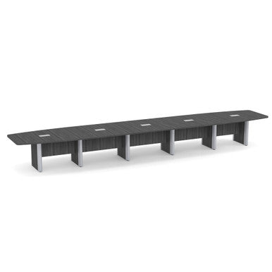 OfficeSource | OS Laminate Conference Tables | Expandable Boat Shaped Conference Table with Elliptical Base