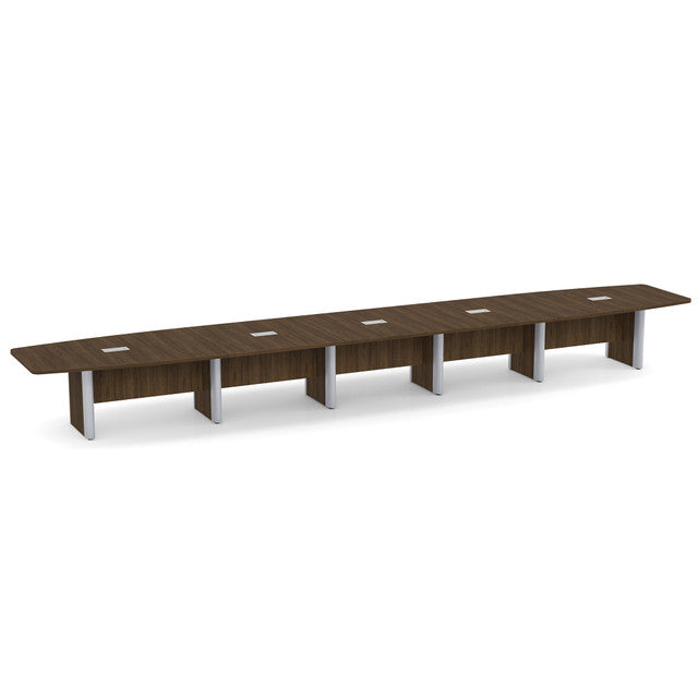OfficeSource | OS Laminate Conference Tables | Expandable Boat Shaped Conference Table with Elliptical Base