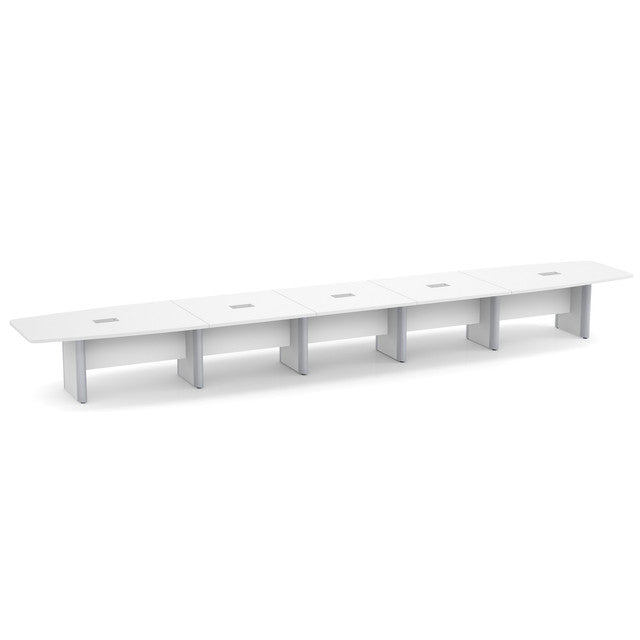 OfficeSource | OS Laminate Conference Tables | Expandable Boat Shaped Conference Table with Elliptical Base