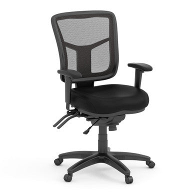 OfficeSource CoolMesh Collection Multi Function, Mid Back Chair with Seat Slider and Black Frame