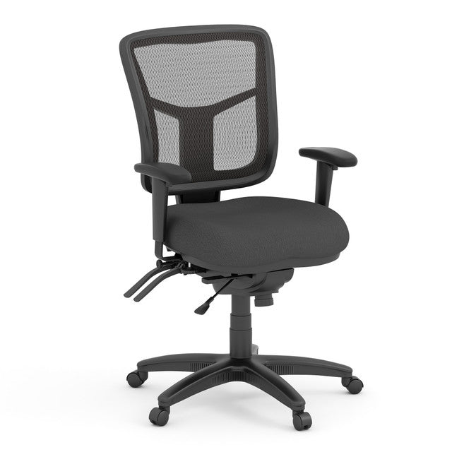 OfficeSource | CoolMesh | Multi Function, Mid Back Chair with Seat Slider and Black Frame - Fabric