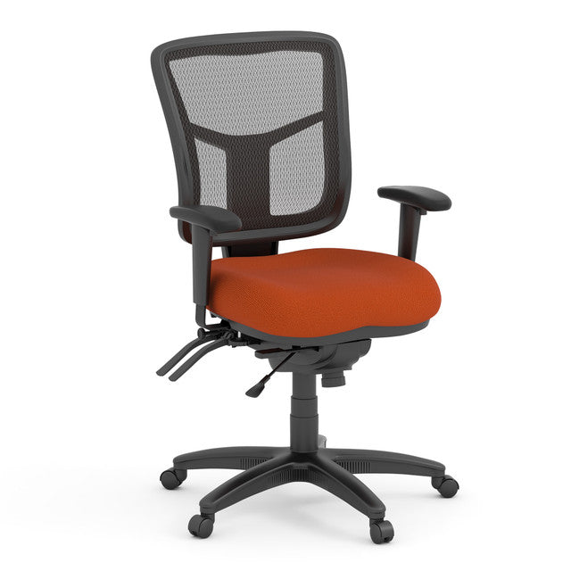 OfficeSource | CoolMesh | Multi Function, Mid Back Chair with Seat Slider and Black Frame - Fabric