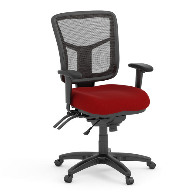 OfficeSource | CoolMesh | Multi Function, Mid Back Chair with Seat Slider and Black Frame - Fabric