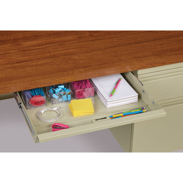 OfficeSource Raleigh Collection Left Hand, Single Pedestal Return - 42''W x 24''D