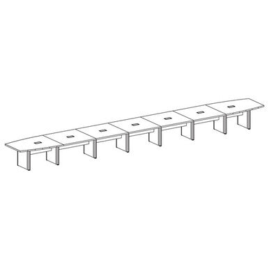 OfficeSource | OS Laminate Conference Tables | Expandable Boat Shaped Conference Table with Elliptical Base