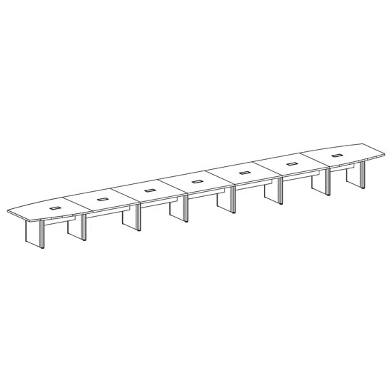 OfficeSource | OS Laminate Conference Tables | Expandable Boat Shaped Conference Table with Elliptical Base
