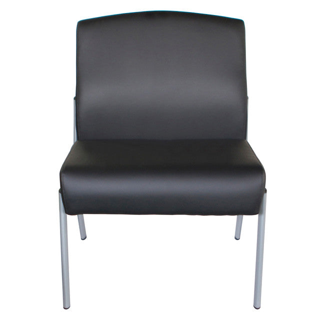OfficeSource | OS Big & Tall | Big and Tall Armless Guest Chair with Silver Frame