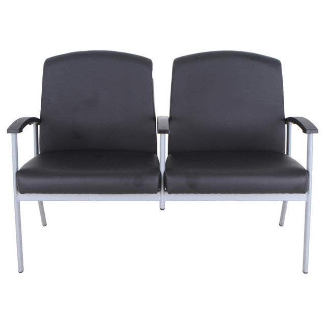OfficeSource OS Big & Tall Collection 2 Seater with Silver Frame
