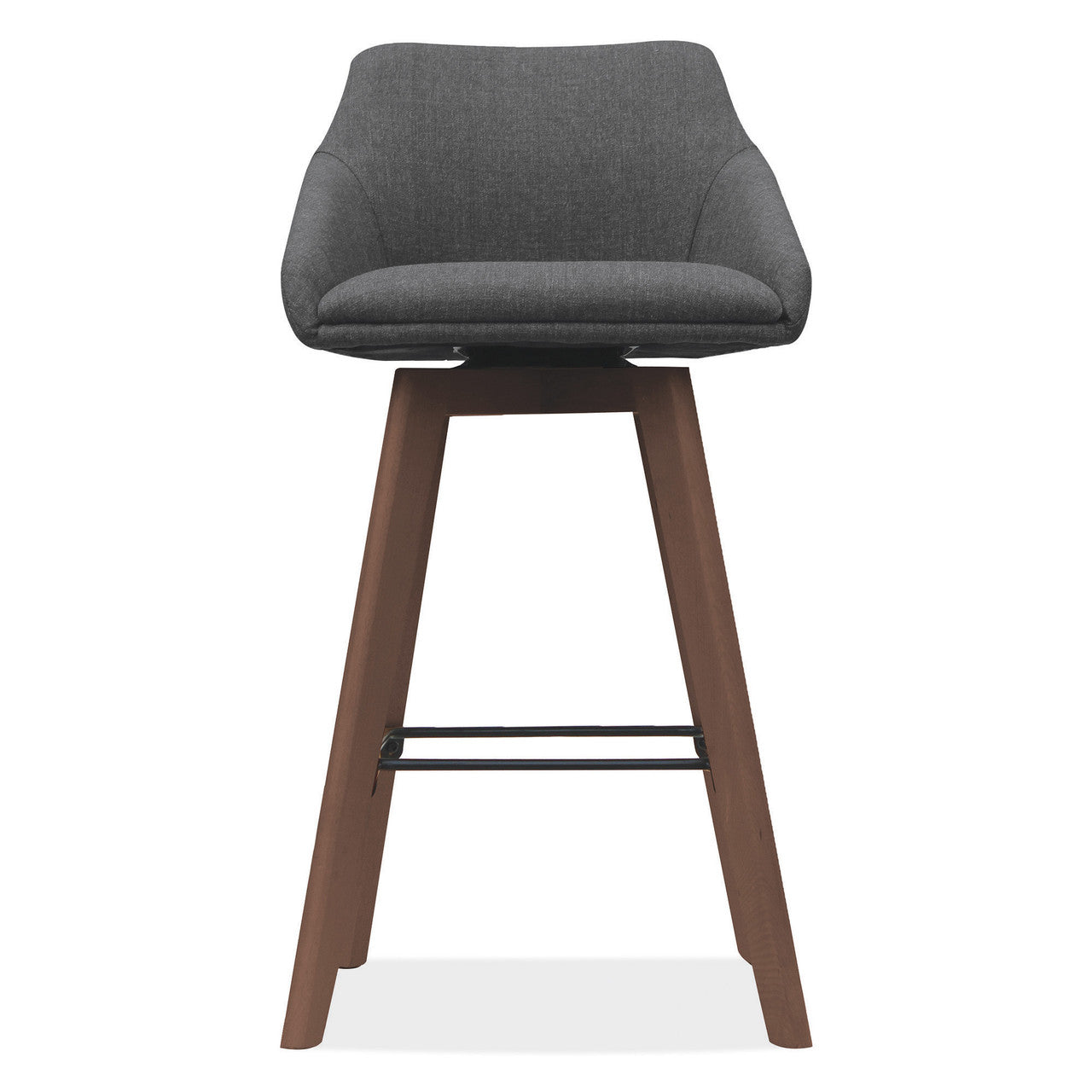 OfficeSource | Arbor | Swivel Stool with Brown Wood Legs