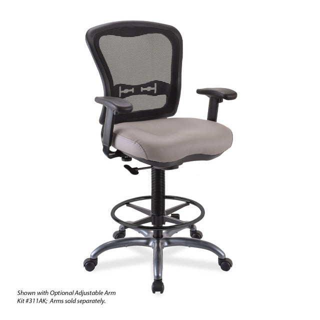 OfficeSource | Spice | Armless, Mesh Back Task Stool with Antimicrobial Seat, Footring and Titanium Steel Base