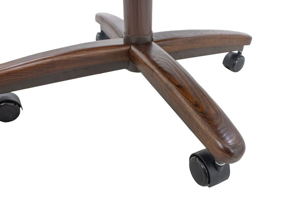 Chromcraft ZIP Ship CM127 Casual Dining Chair Caster Swivel Tilt Fabric Dinning Chair in Walnut Finish