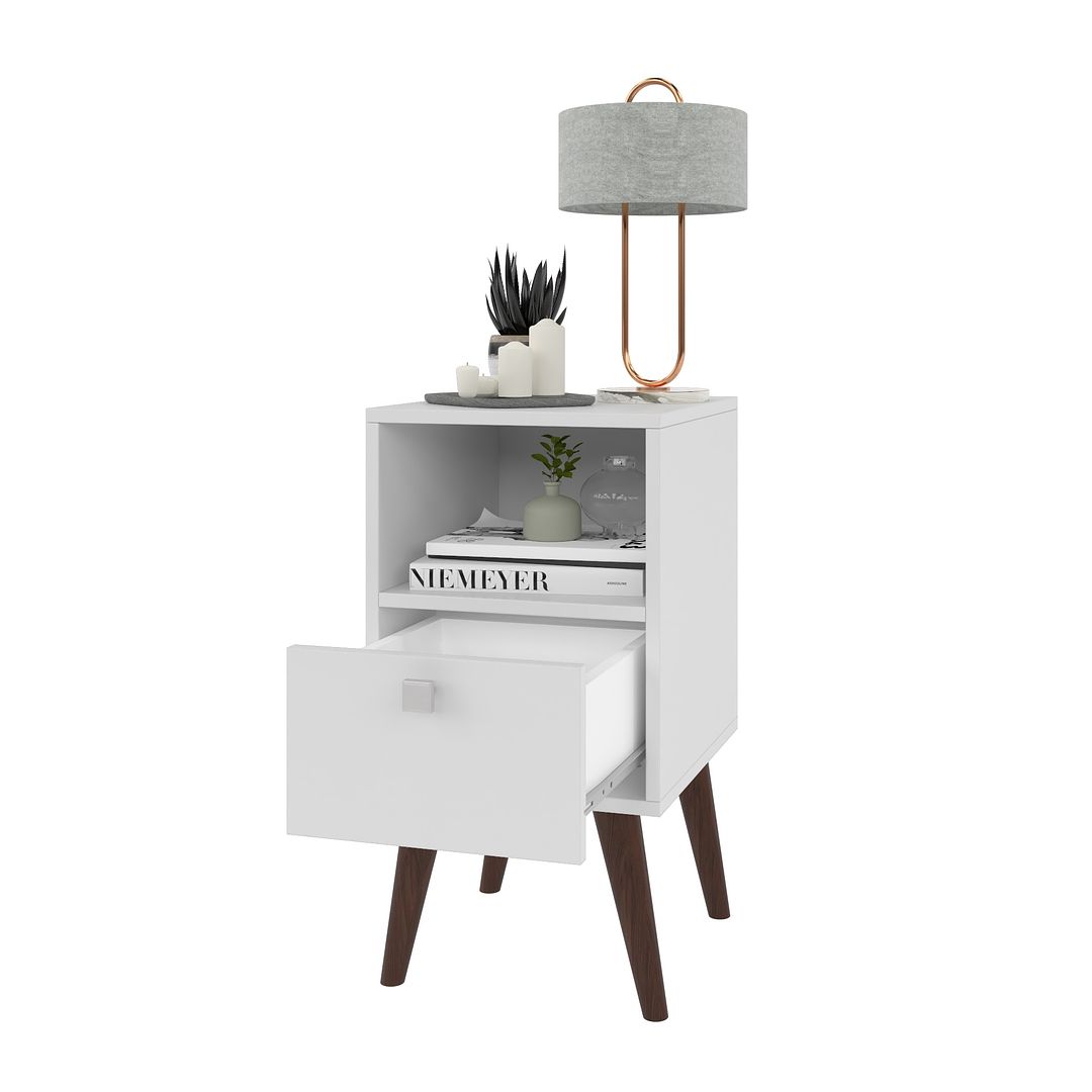 Manhattan Comfort Abisko Side Table White