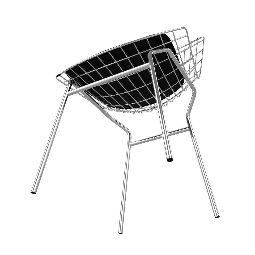 Manhattan Comfort 2-Piece Madeline Metal Chair with Seat Cushion