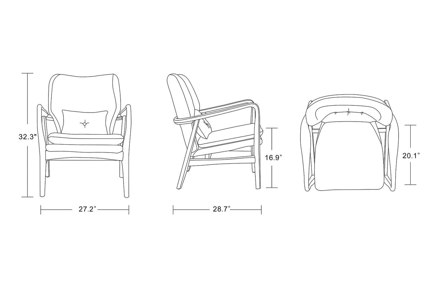 Manhattan Comfort Bradley Accent Chair and Ottoman