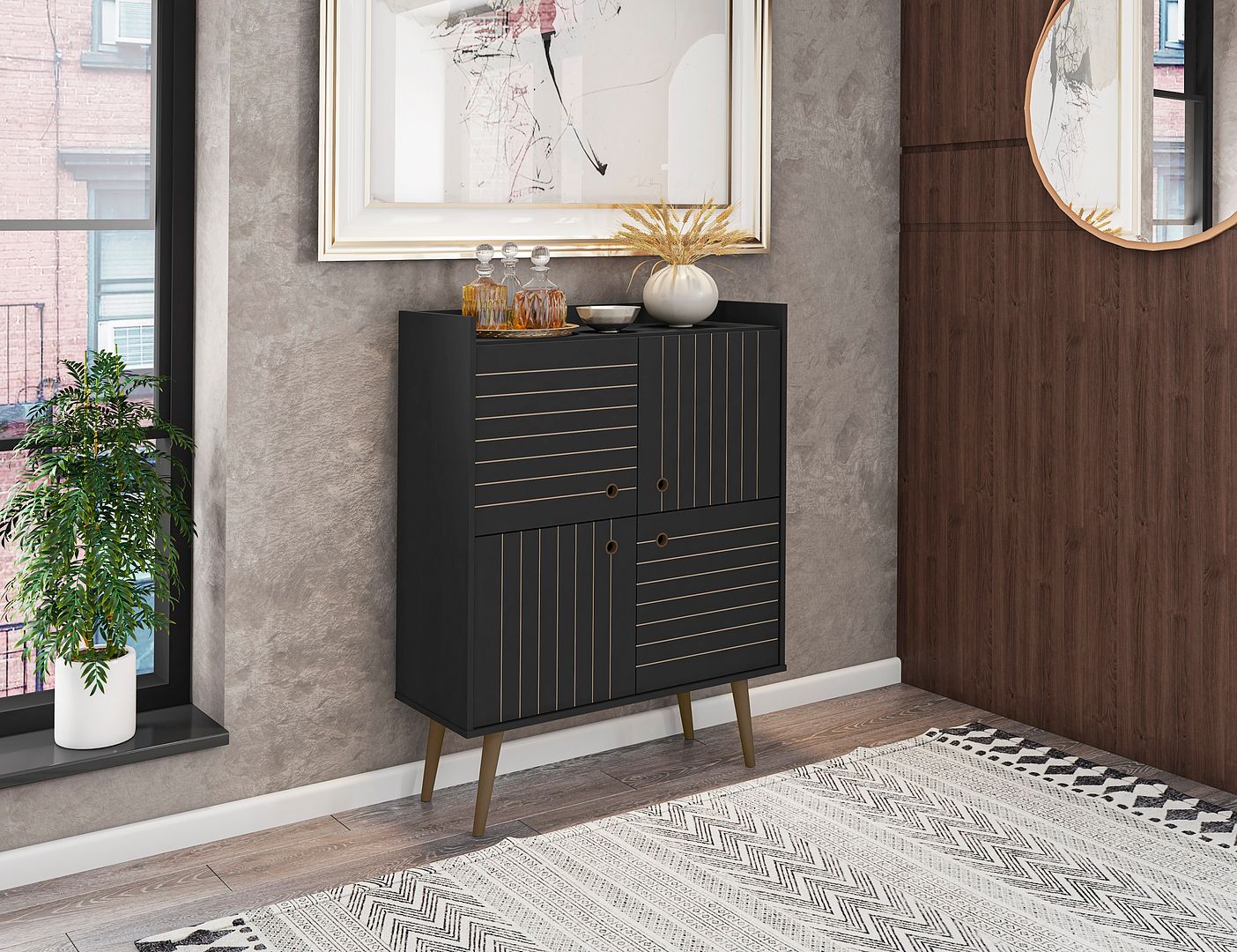 Manhattan Comfort Bogart Accent Cabinet