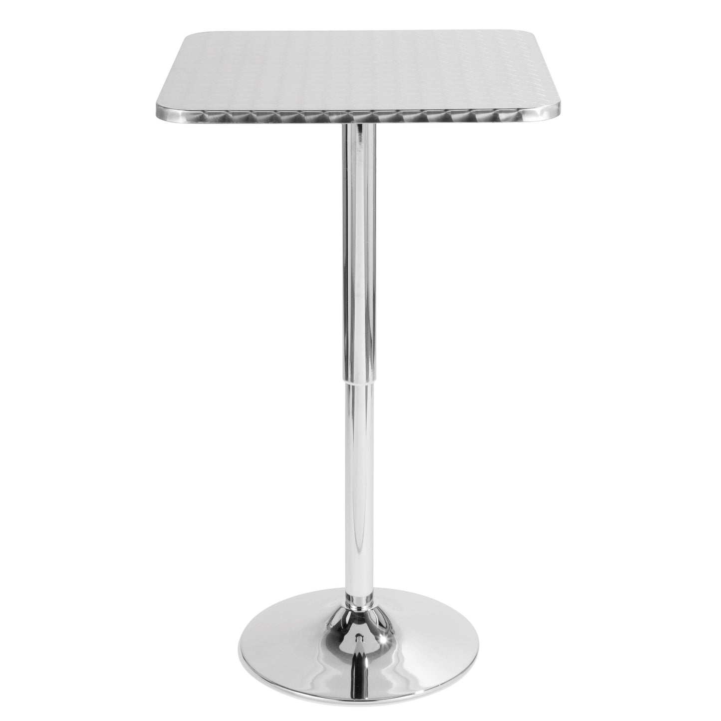 Majestic Office Furniture Contemporary Adjustable Round Bar Table in Silver
