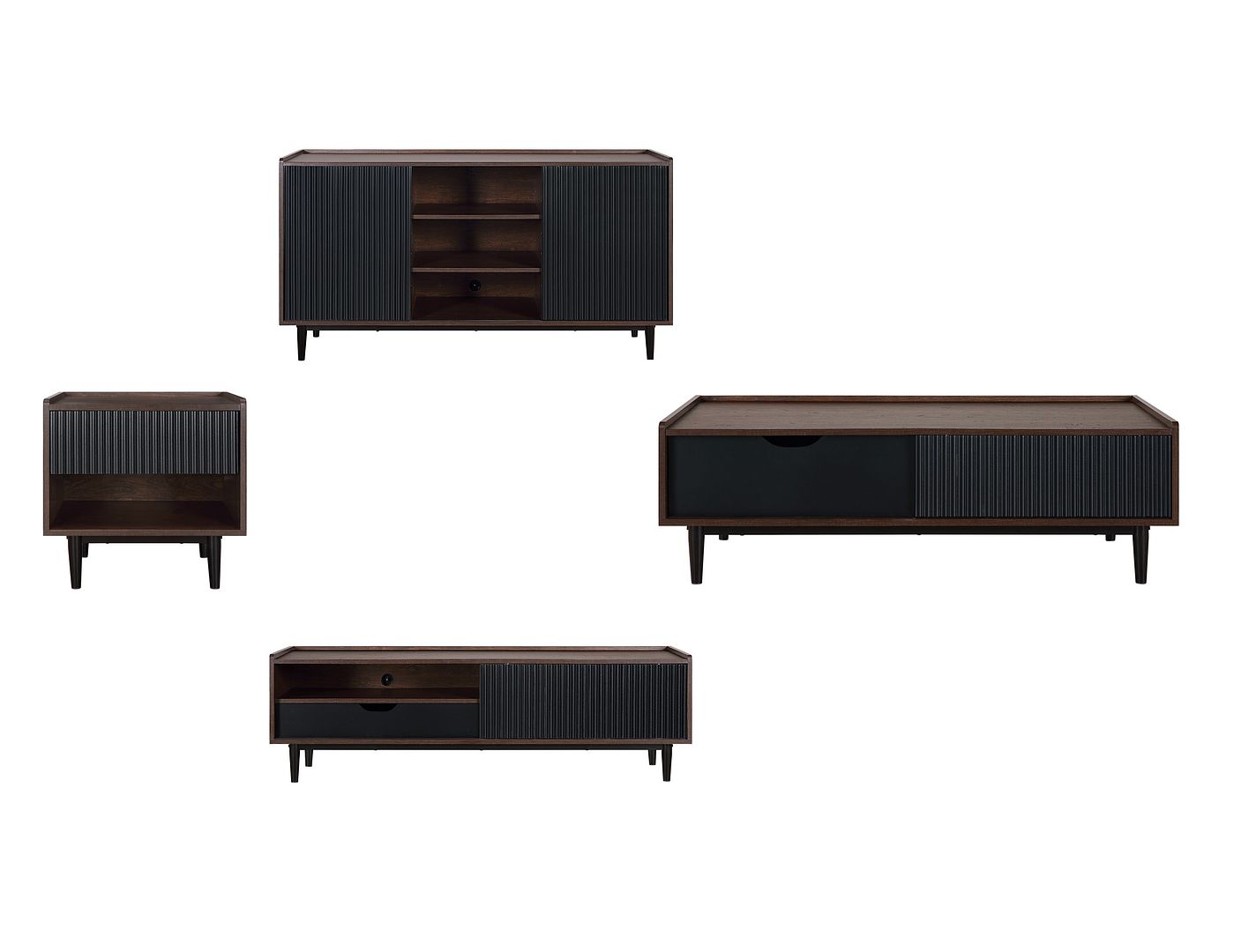 Manhattan Comfort Duane Living Room Set of 4