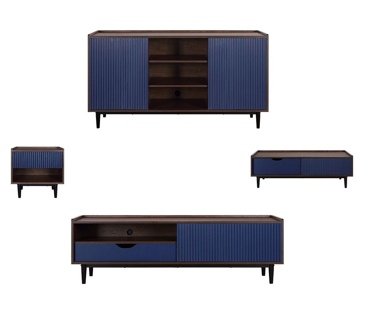 Manhattan Comfort Duane Living Room Set of 4
