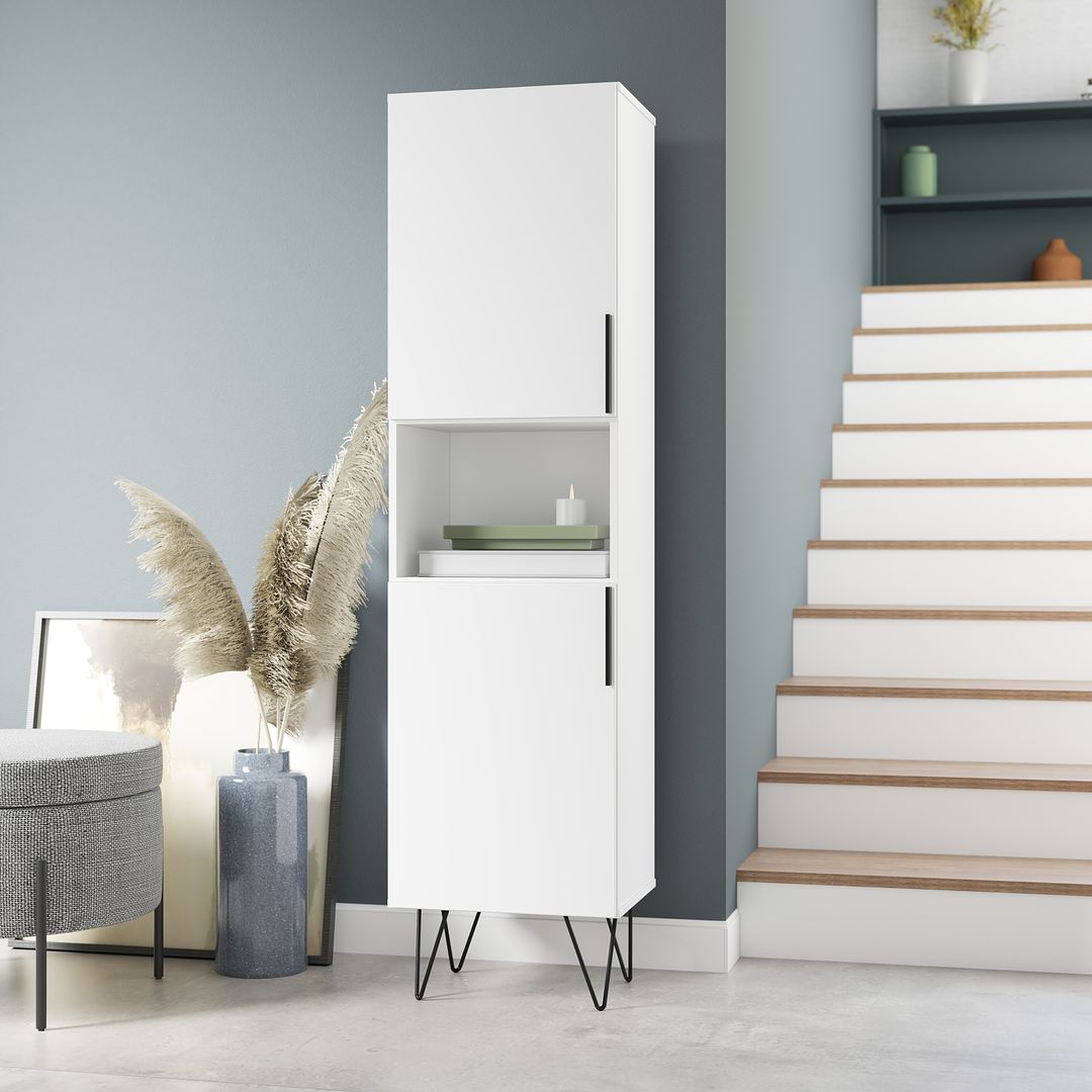Manhattan Comfort Beekman 17.51 Narrow Bookcase Cabinet