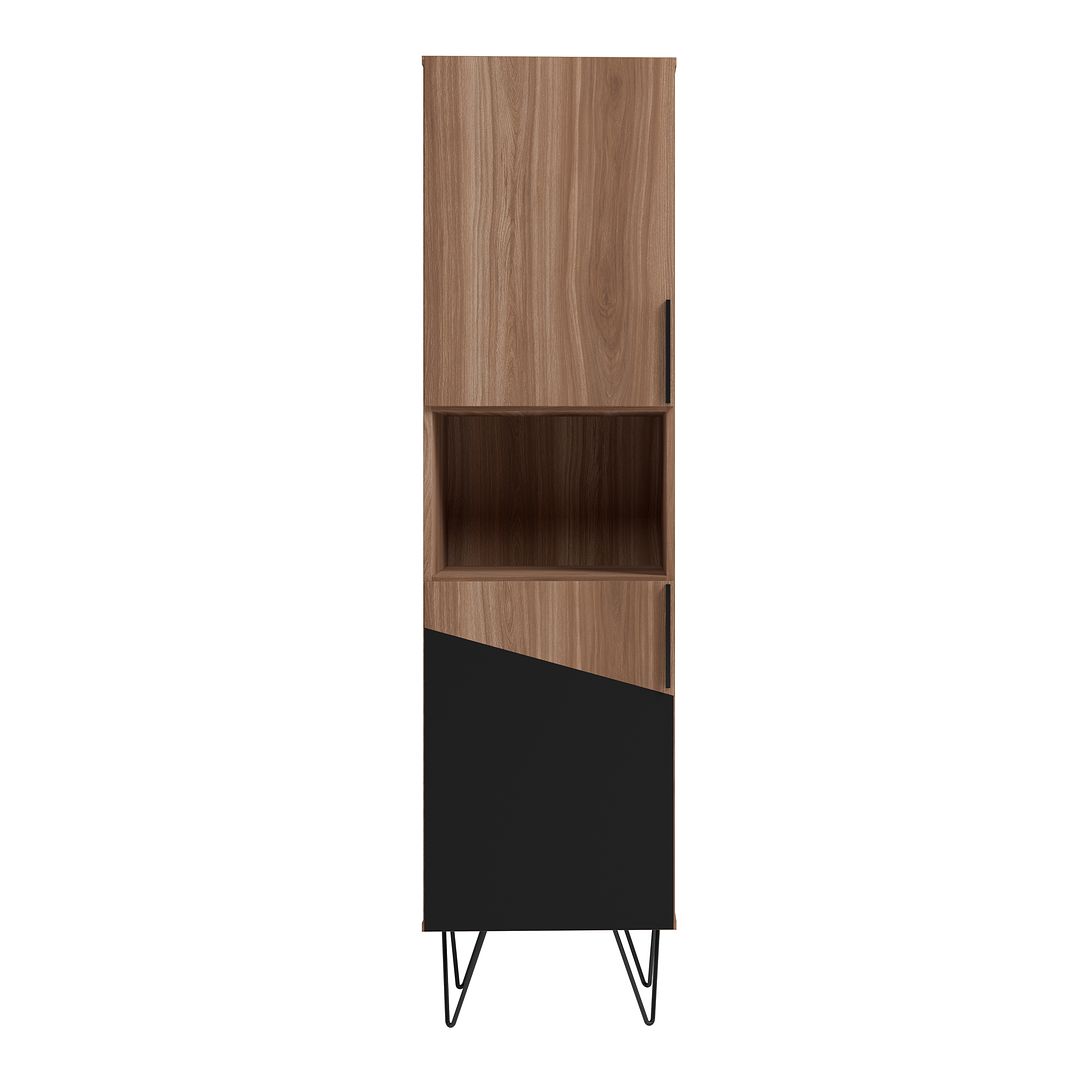Manhattan Comfort Beekman 17.51 Narrow Bookcase Cabinet with 5 Shelves