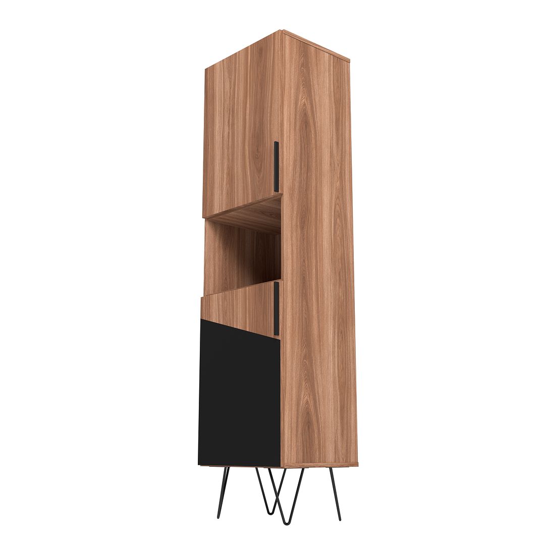 Manhattan Comfort Beekman 17.51 Narrow Bookcase Cabinet with 5 Shelves