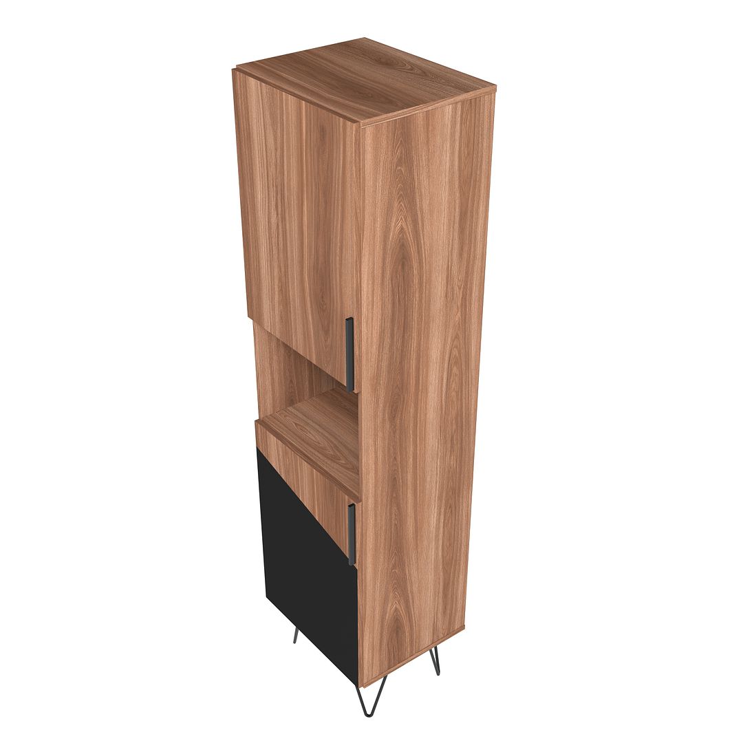 Manhattan Comfort Beekman 17.51 Narrow Bookcase Cabinet with 5 Shelves