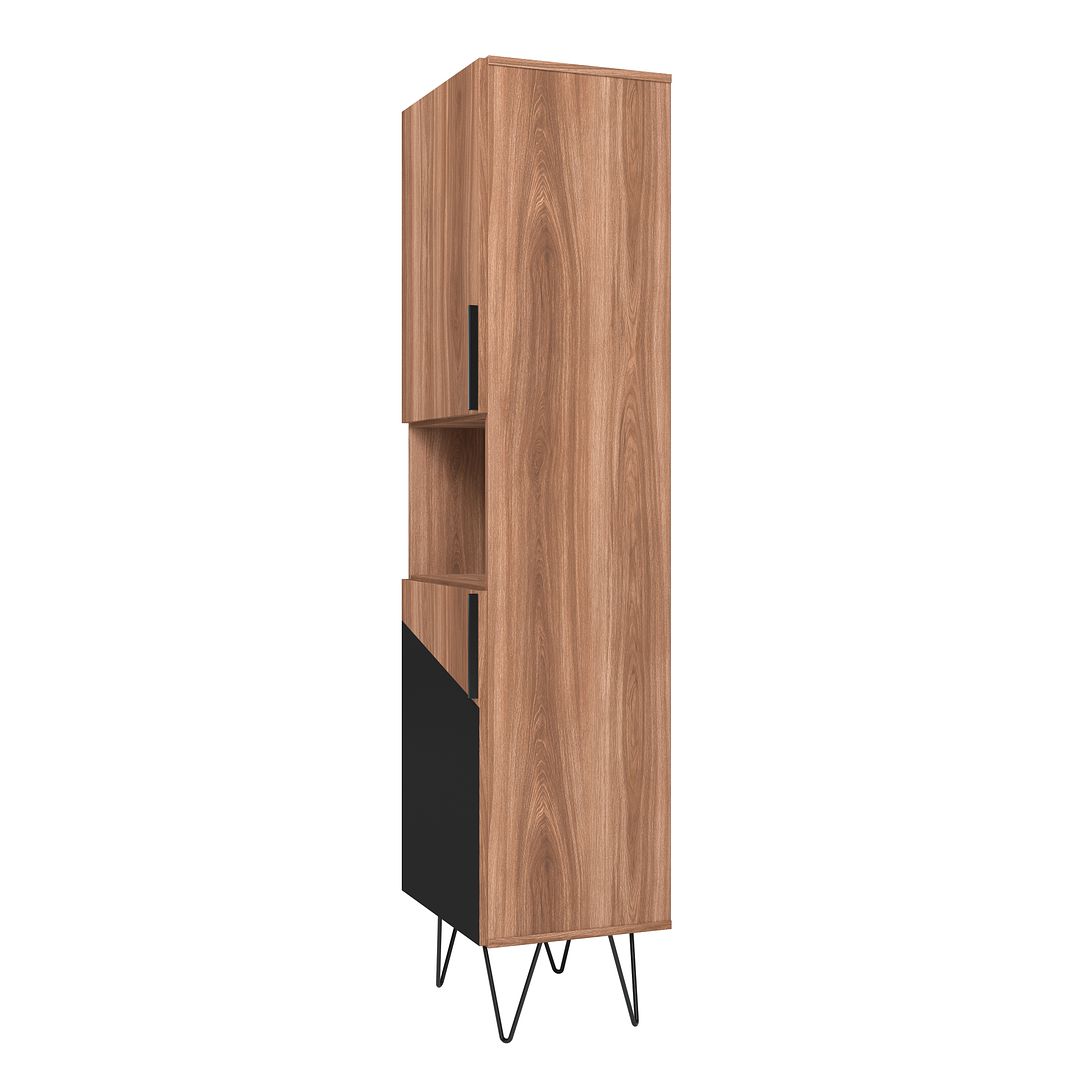 Manhattan Comfort Beekman 17.51 Narrow Bookcase Cabinet with 5 Shelves