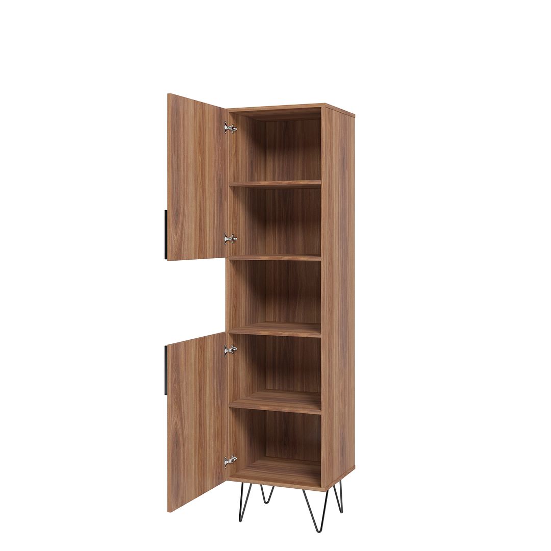Manhattan Comfort Beekman 17.51 Narrow Bookcase Cabinet with 5 Shelves