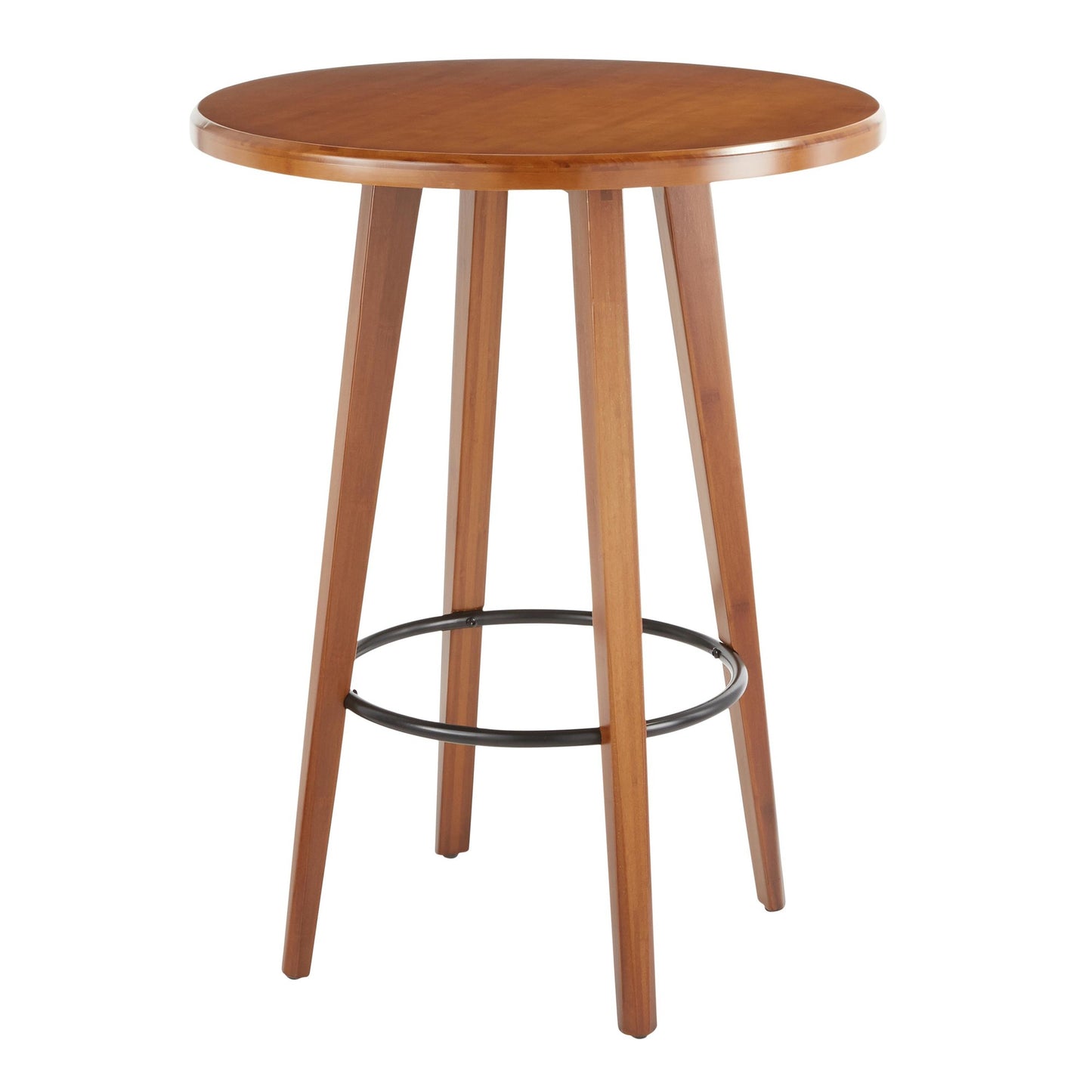 Majestic Office Furniture Mid-Century Modern Counter Table in Walnut Wood-Pressed Grain Bamboo