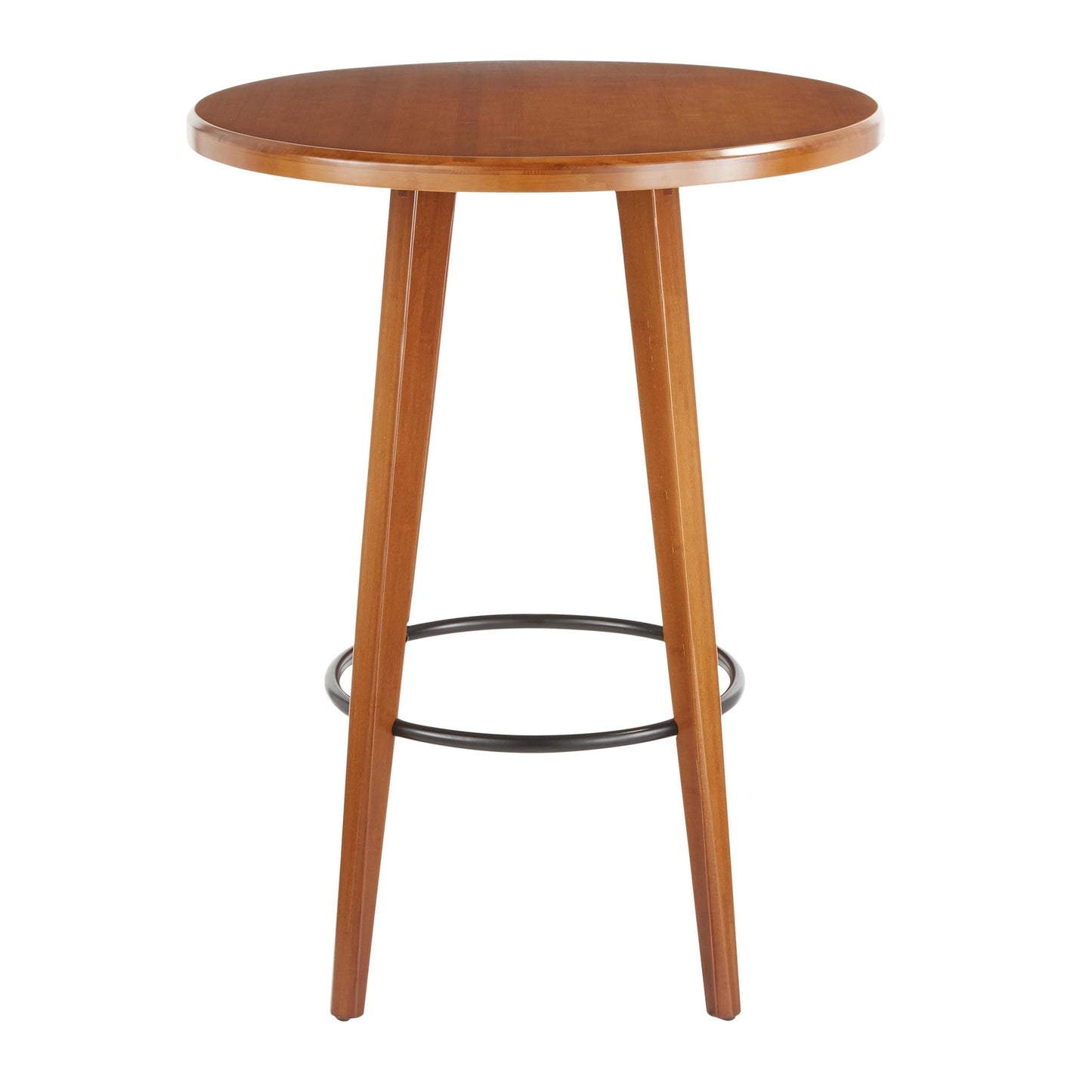 Majestic Office Furniture Mid-Century Modern Counter Table in Walnut Wood-Pressed Grain Bamboo