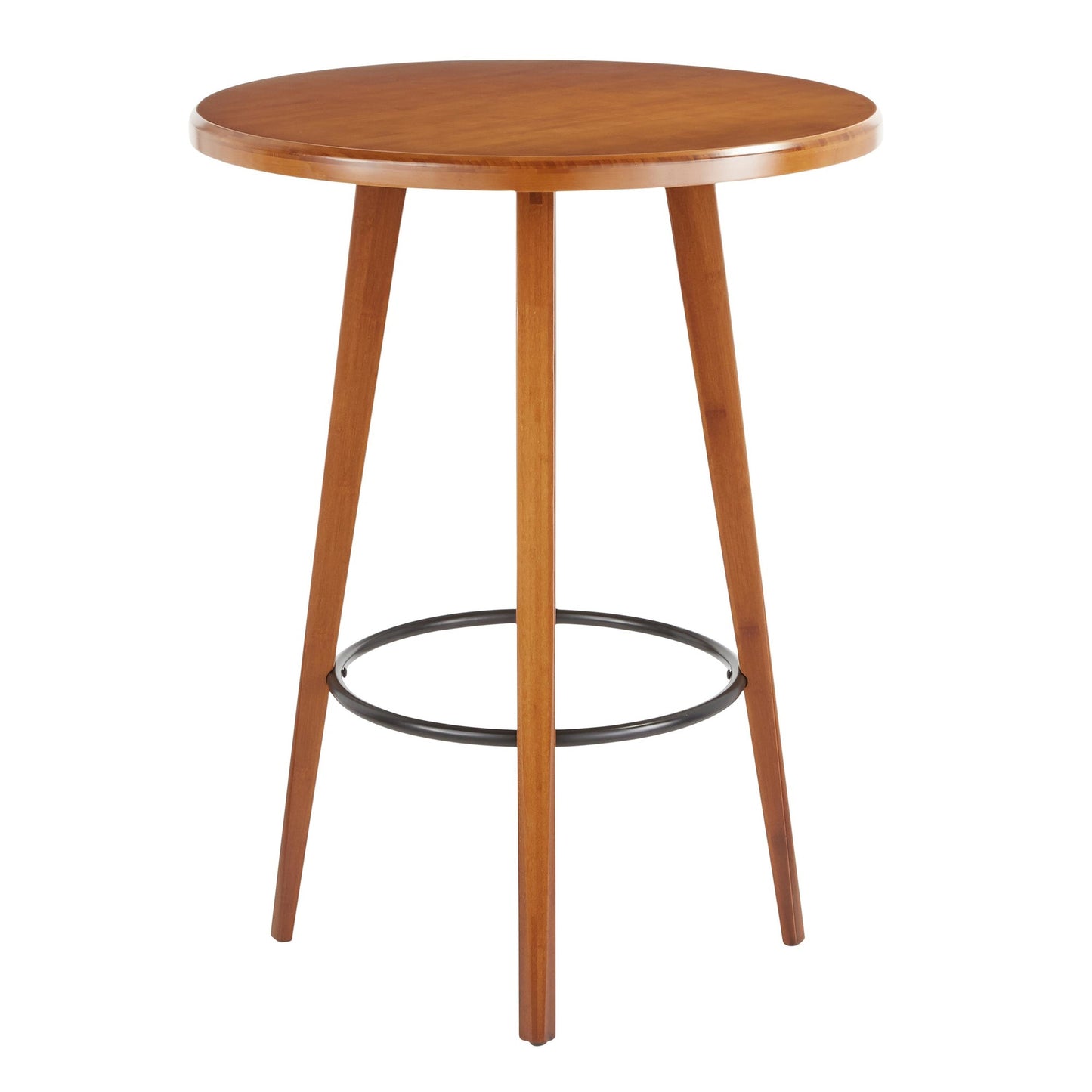 Majestic Office Furniture Mid-Century Modern Counter Table in Walnut Wood-Pressed Grain Bamboo