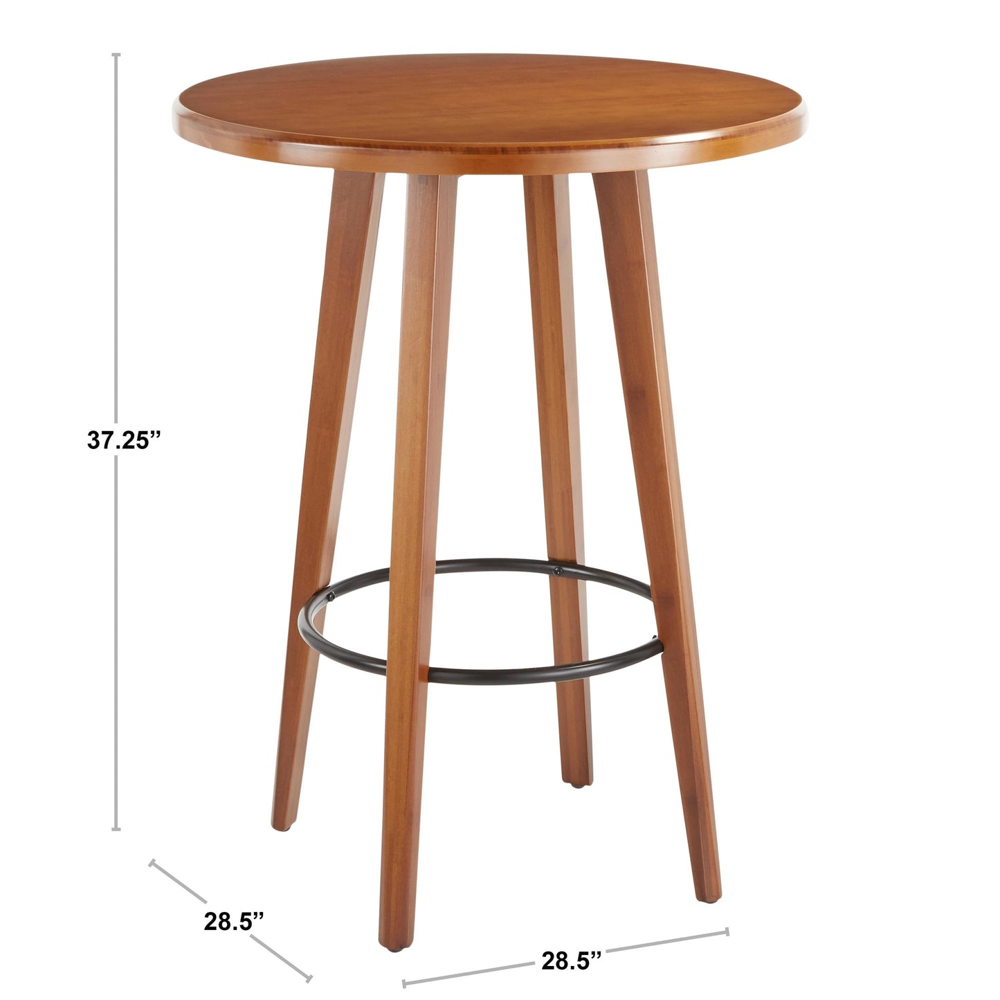 Majestic Office Furniture Mid-Century Modern Counter Table in Walnut Wood-Pressed Grain Bamboo