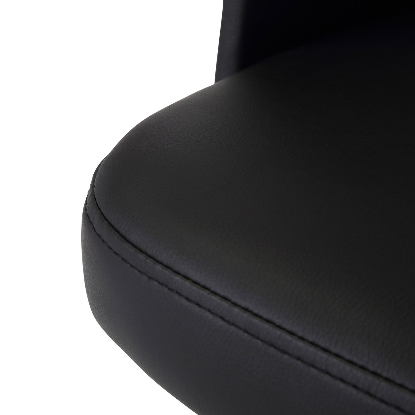 Majestic Office Furniture Mid-Century Modern Side Chair in Walnut Bamboo and Black Faux Leather
