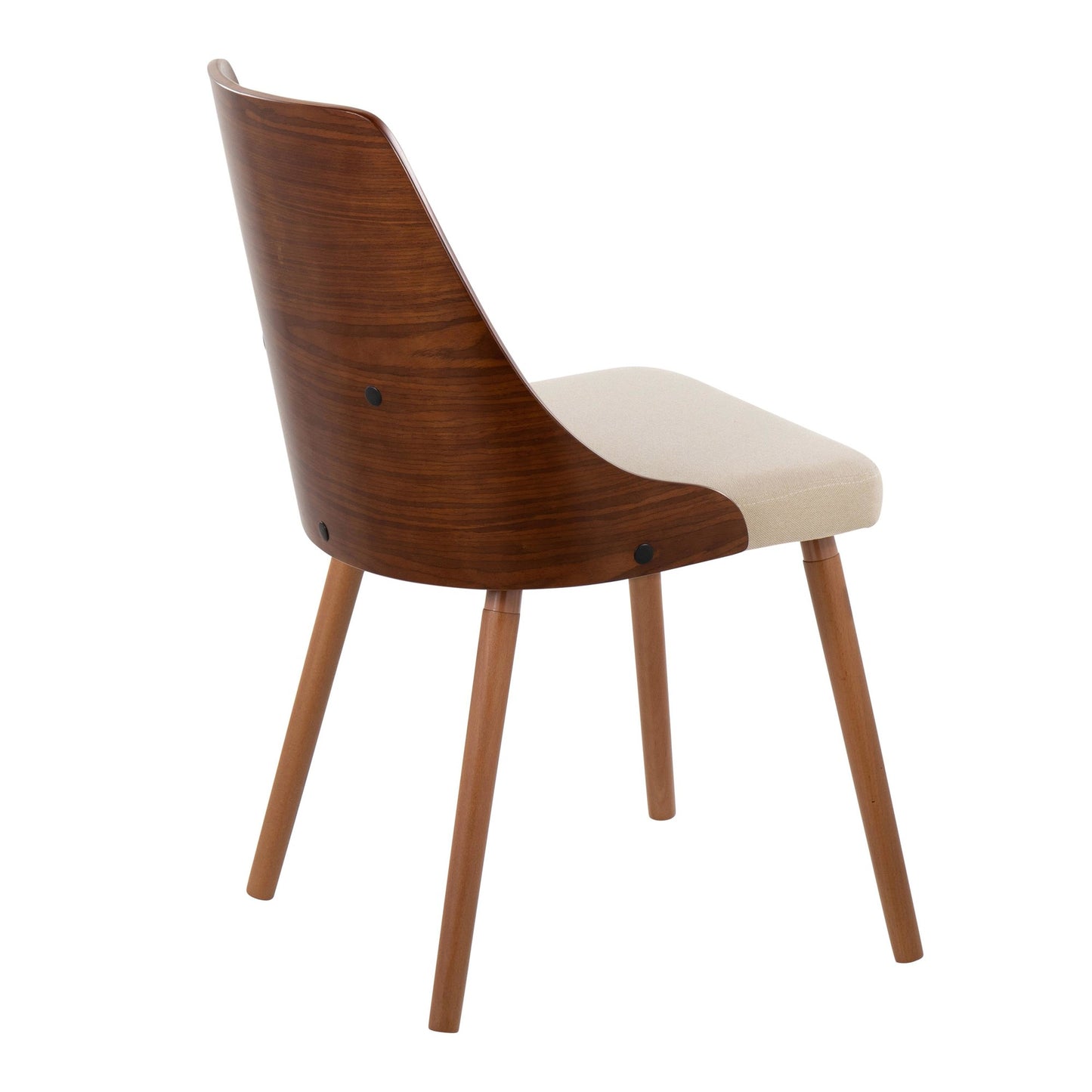 Mid-Century Modern Chair in Natural Wood and Cream Fabric by Majestic Office Furniture (Set of 2)