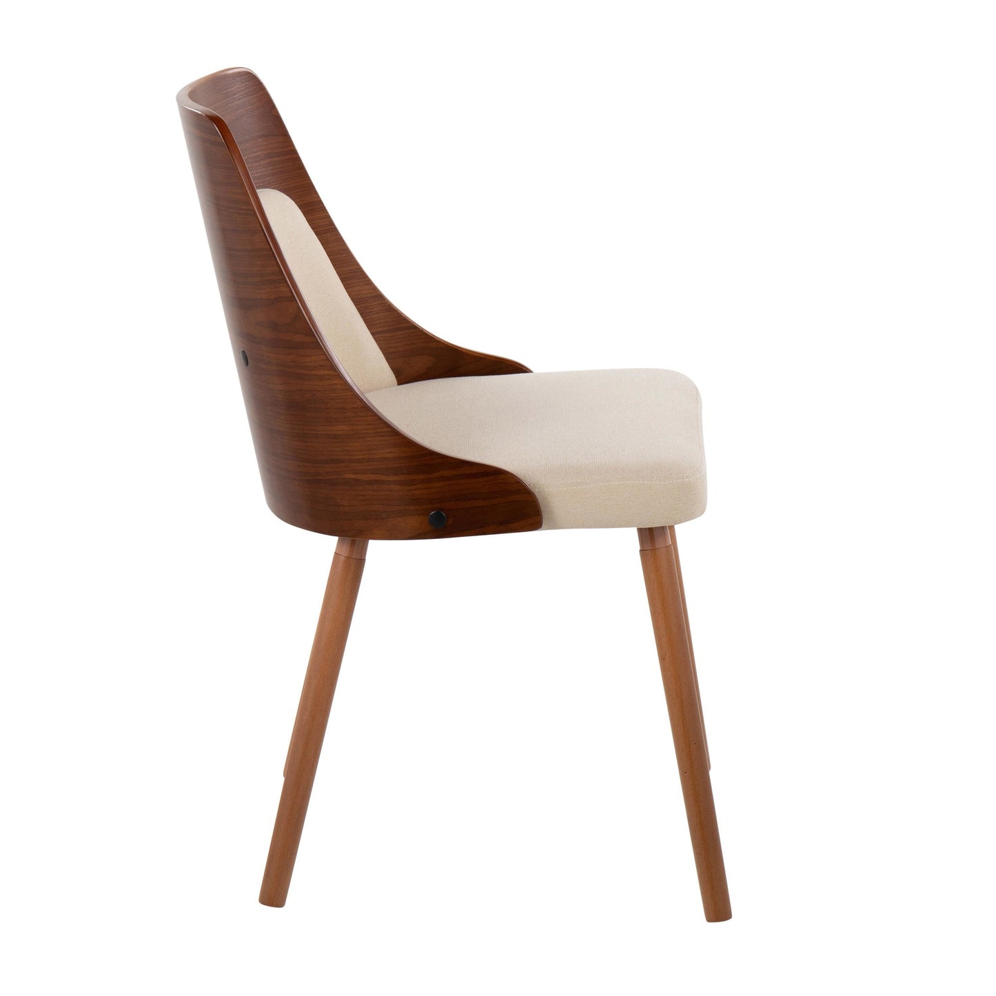 Mid-Century Modern Chair in Natural Wood and Cream Fabric by Majestic Office Furniture (Set of 2)