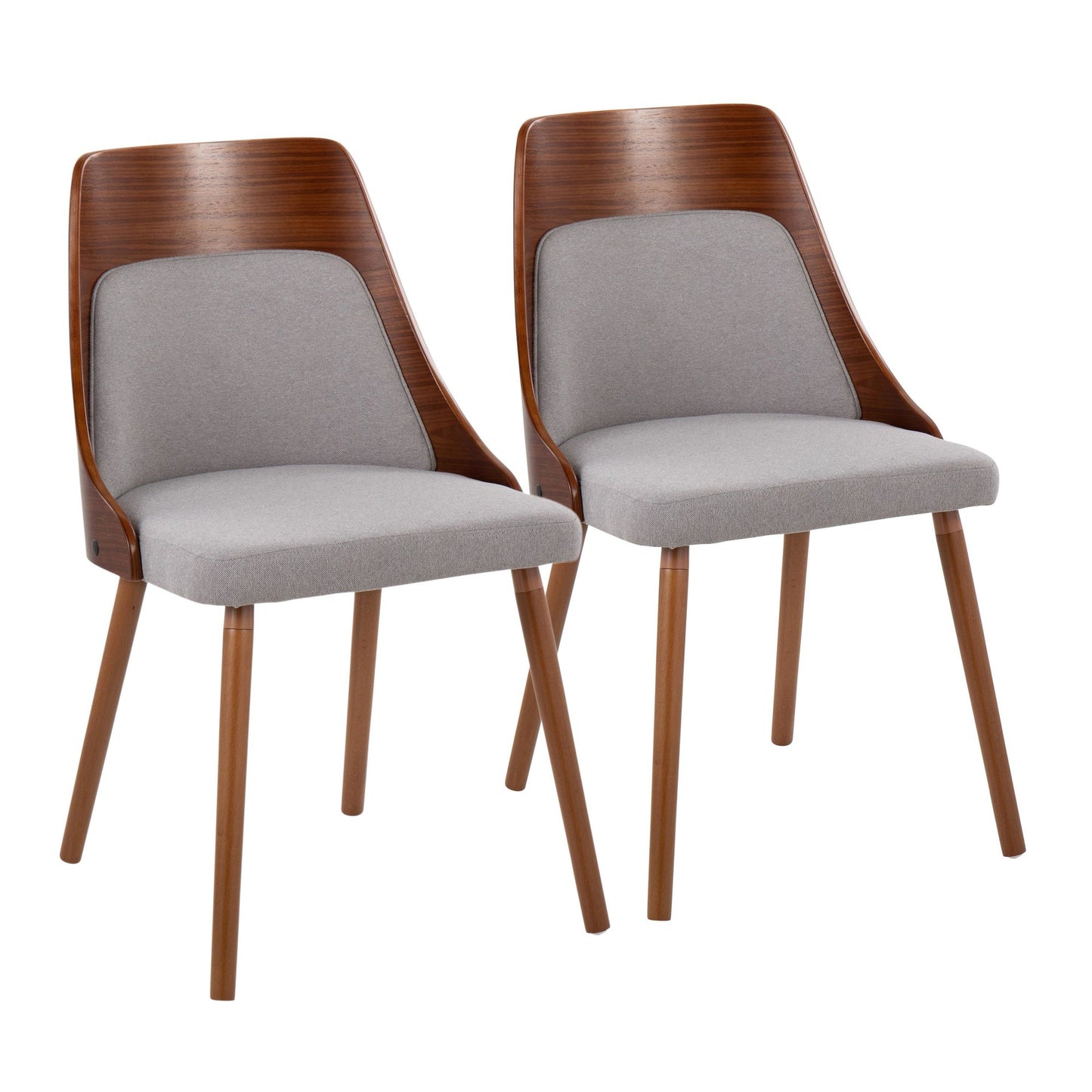 Mid-Century Modern Chair in Natural Wood and Cream Fabric by Majestic Office Furniture (Set of 2)