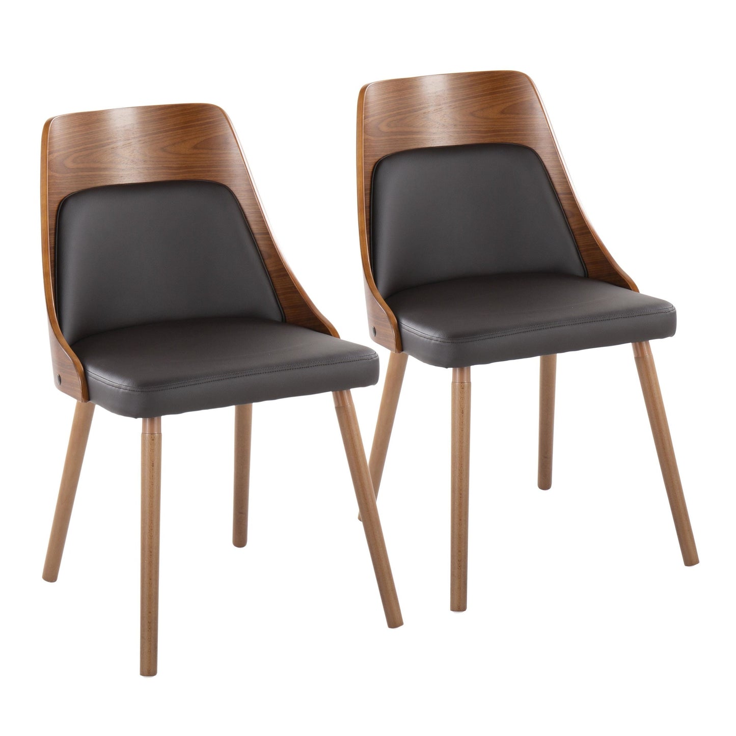 Mid-Century Modern Chair in Natural Wood and Cream Fabric by Majestic Office Furniture (Set of 2)