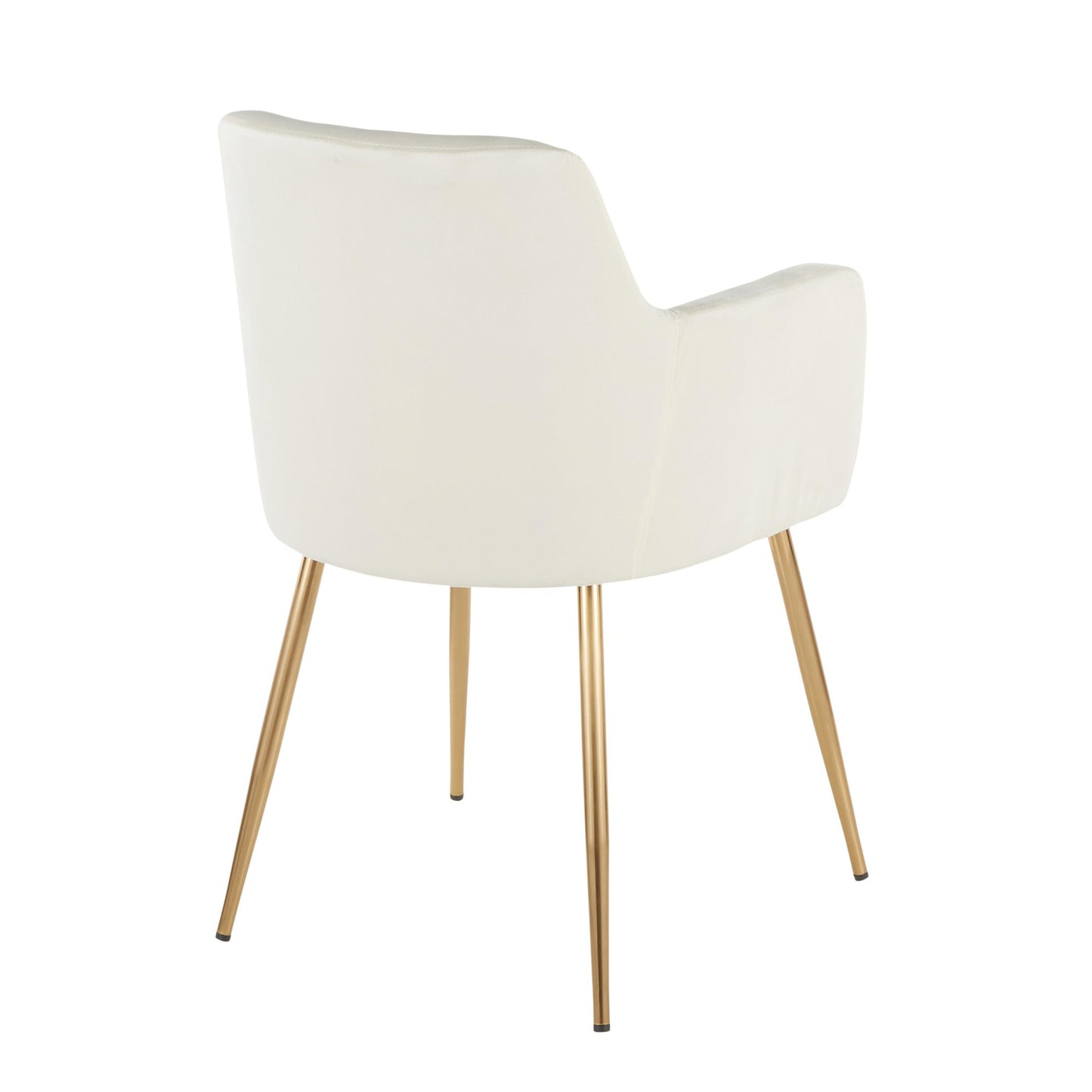 Andrew Contemporary Dining/Accent Chair in Gold Metal and Black Velvet - Set of 2