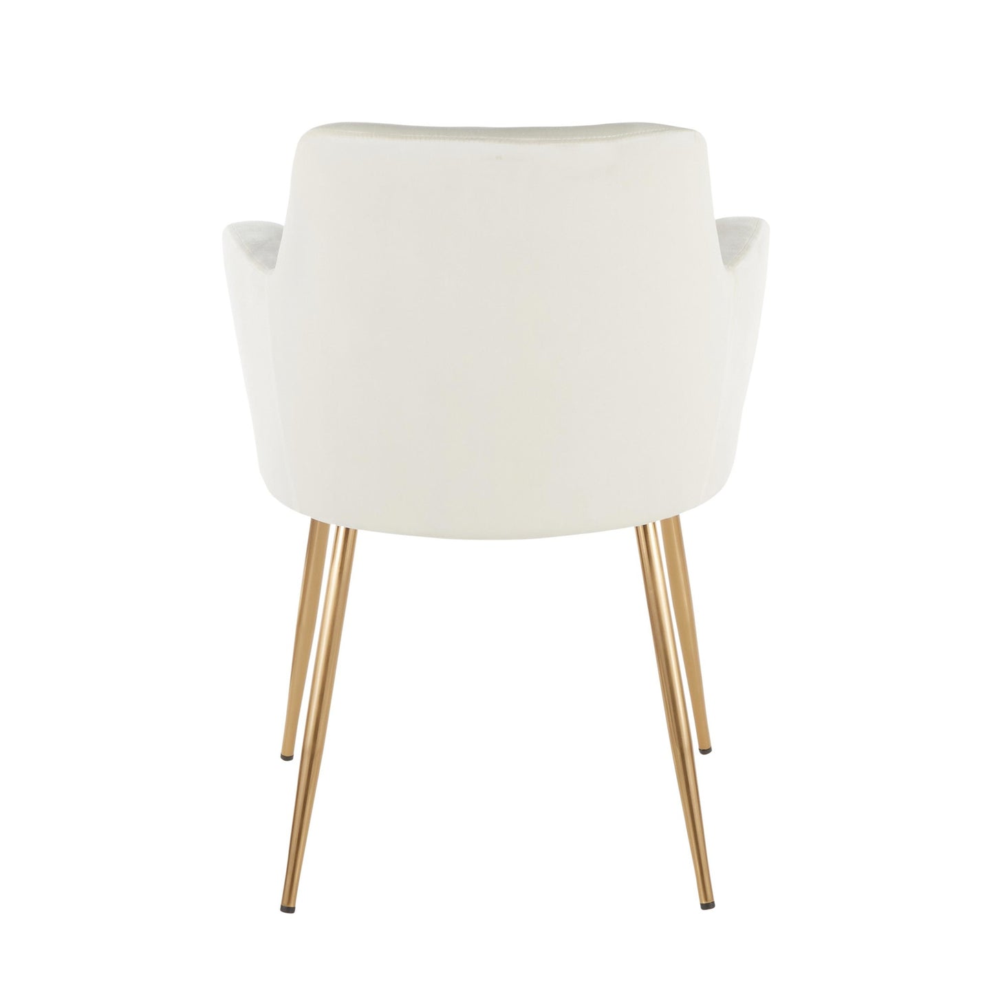 Andrew Contemporary Dining/Accent Chair in Gold Metal and Black Velvet - Set of 2