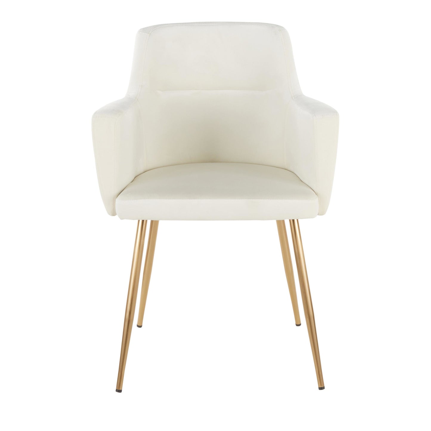 Andrew Contemporary Dining/Accent Chair in Gold Metal and Black Velvet - Set of 2