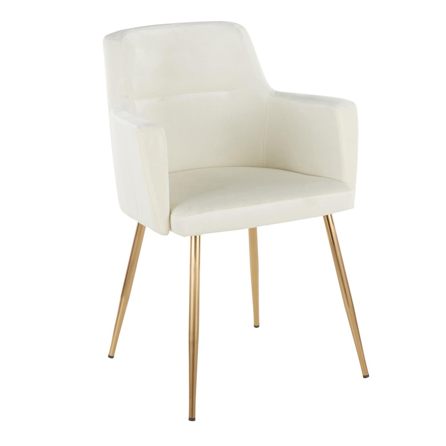Andrew Contemporary Dining/Accent Chair in Gold Metal and Black Velvet - Set of 2