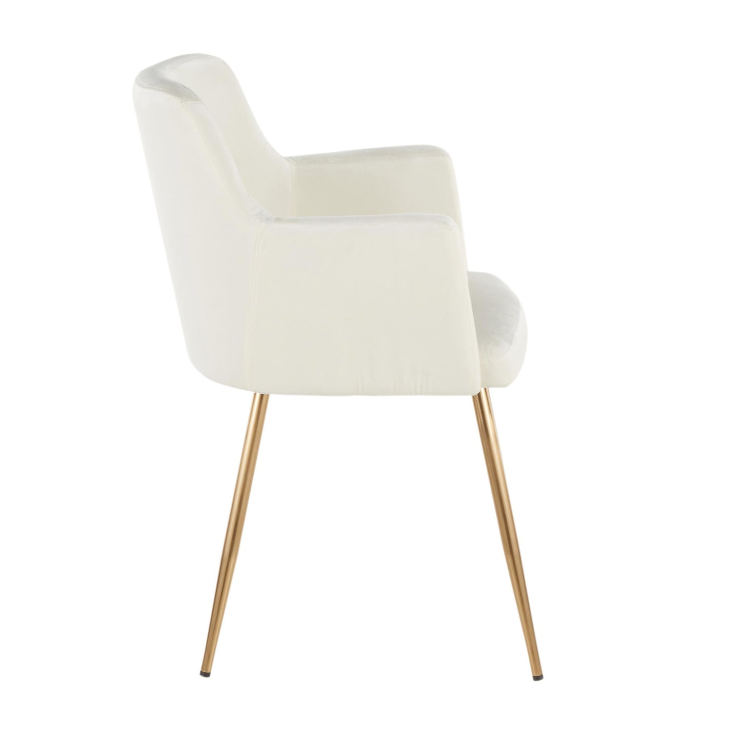 Andrew Contemporary Dining/Accent Chair in Gold Metal and Black Velvet - Set of 2