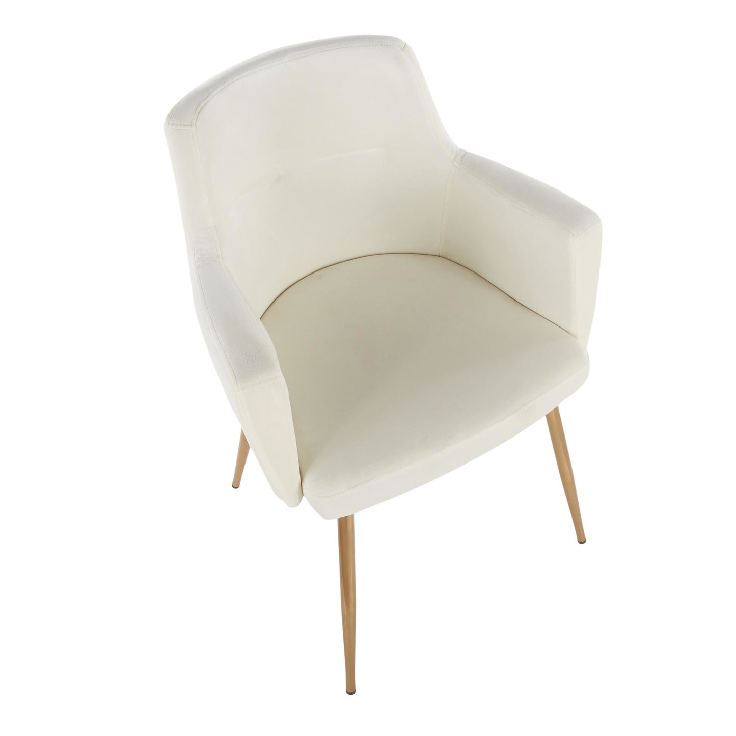 Andrew Contemporary Dining/Accent Chair in Gold Metal and Black Velvet - Set of 2
