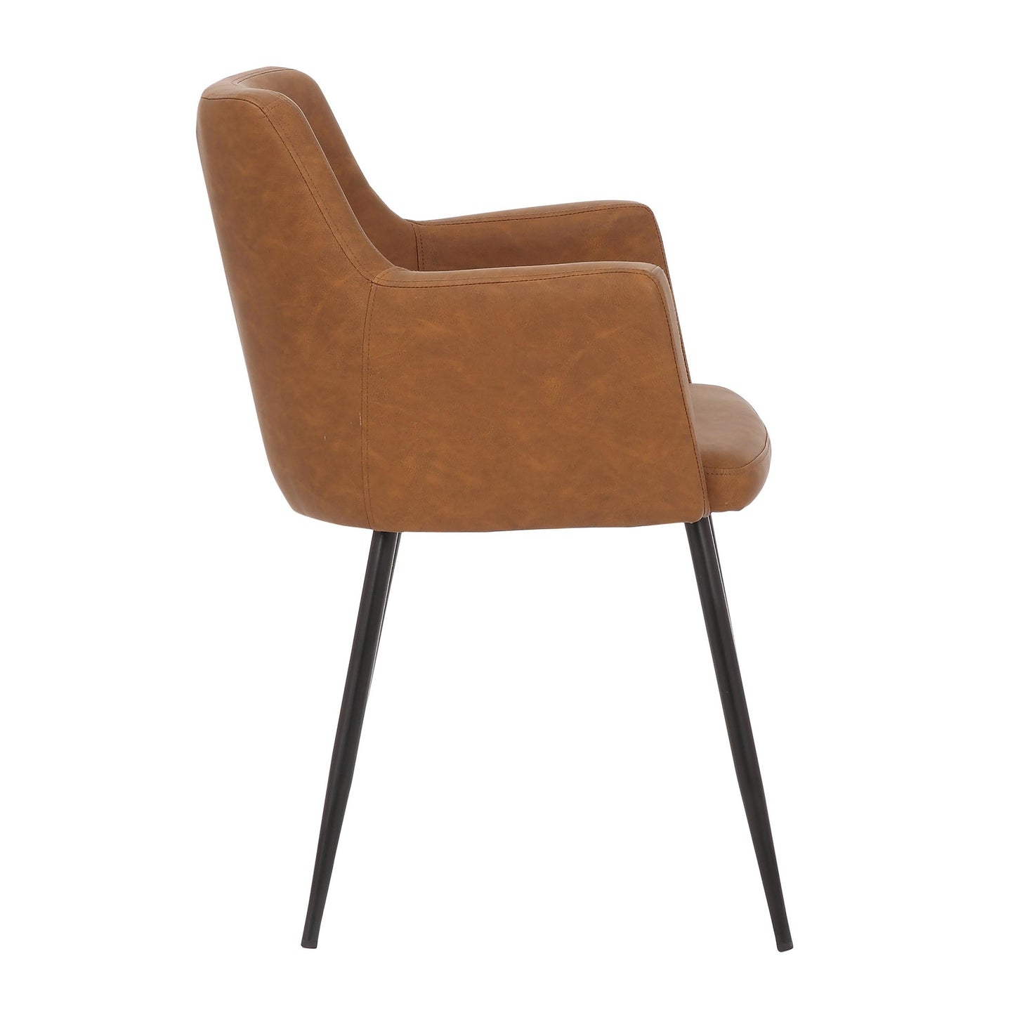 Andrew Contemporary Dining/Accent Chair in Gold Metal and Black Velvet - Set of 2