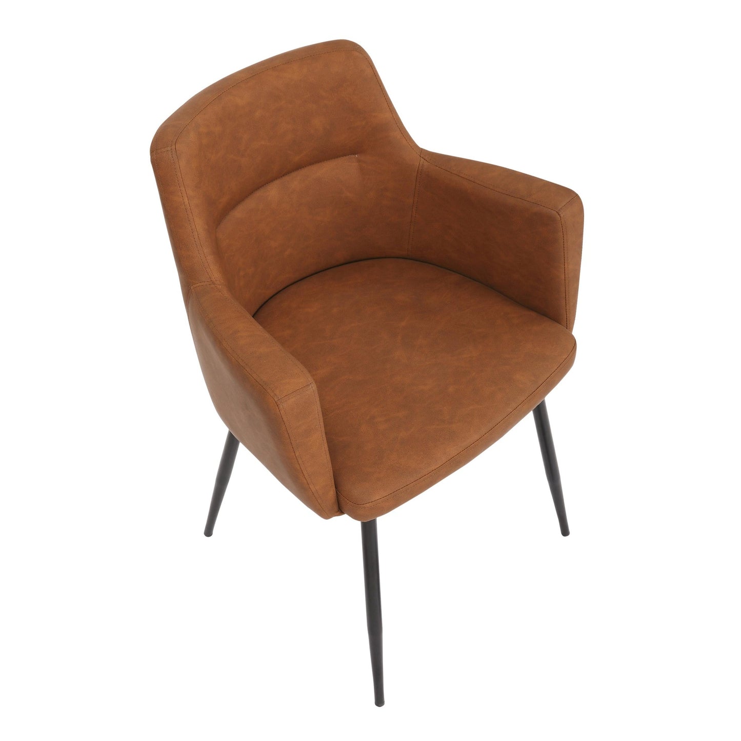 Andrew Contemporary Dining/Accent Chair in Gold Metal and Black Velvet - Set of 2