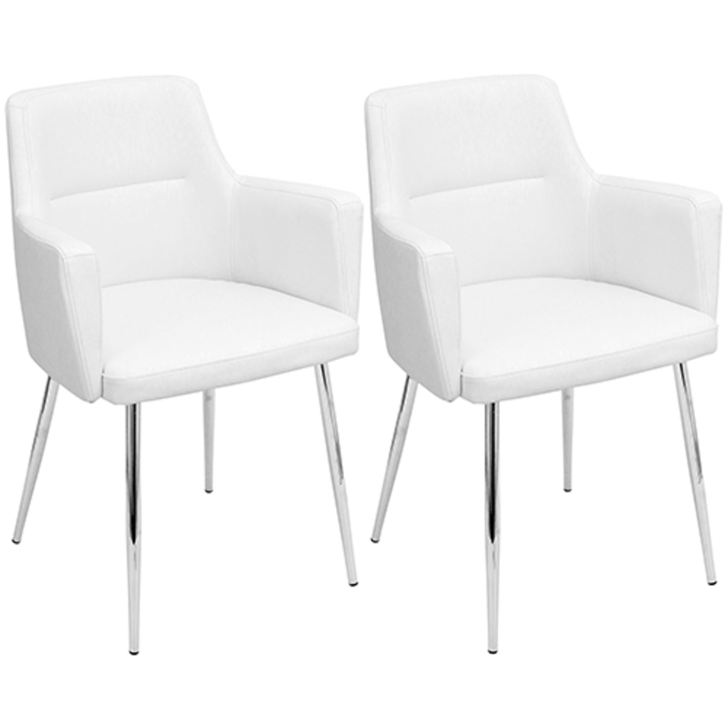 Andrew Contemporary Dining/Accent Chair in Gold Metal and Black Velvet - Set of 2