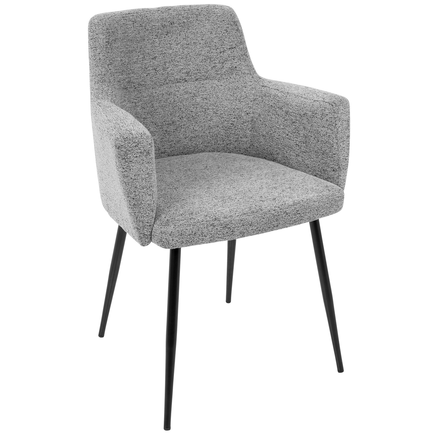 Andrew Contemporary Dining/Accent Chair in Gold Metal and Black Velvet - Set of 2