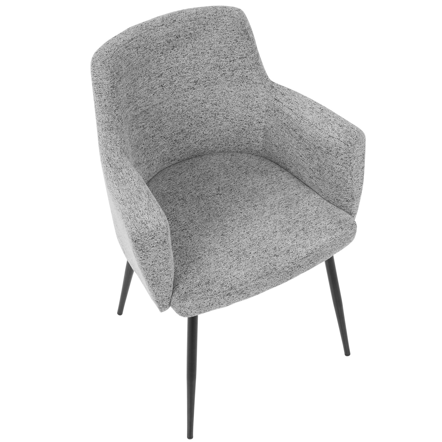 Andrew Contemporary Dining/Accent Chair in Gold Metal and Black Velvet - Set of 2
