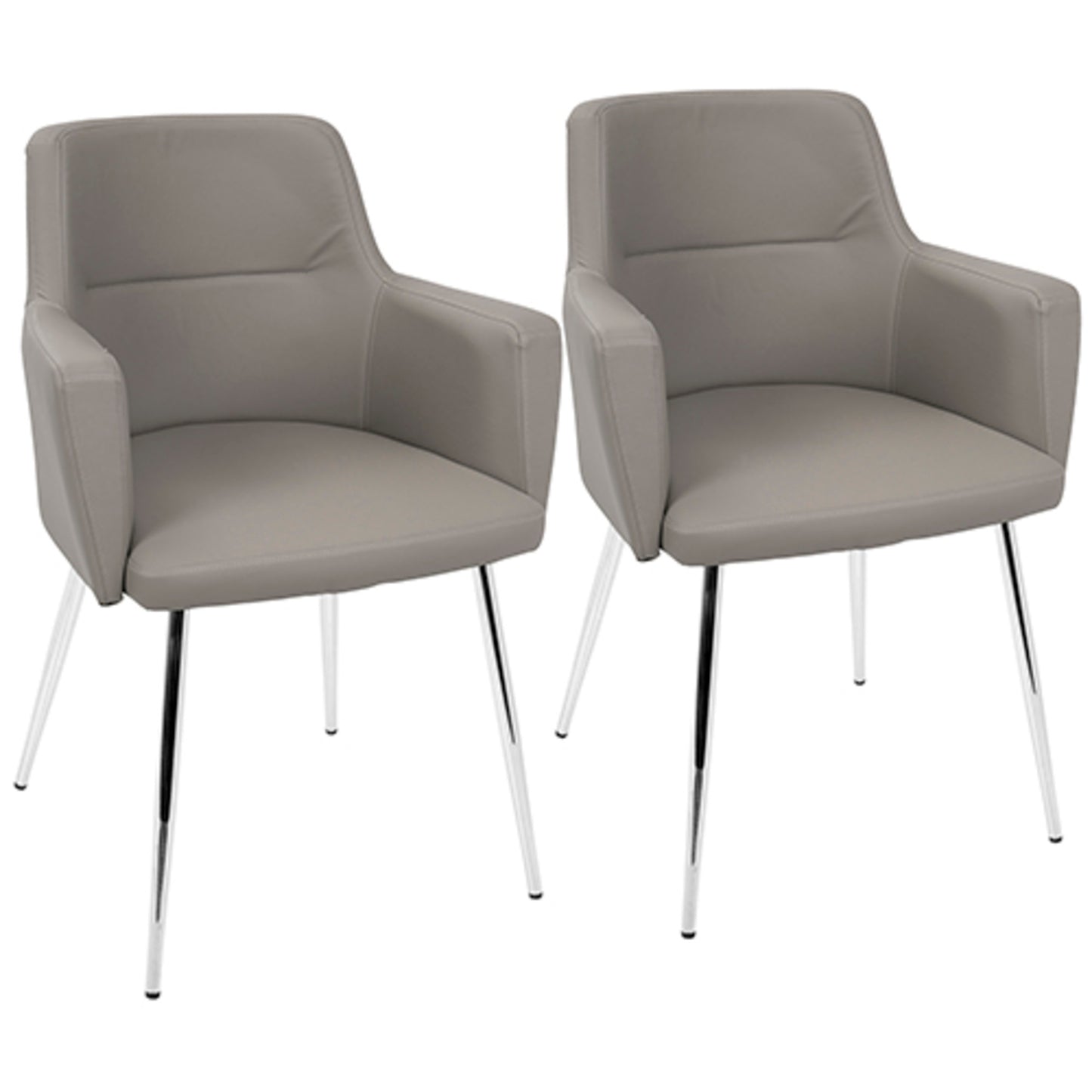 Andrew Contemporary Dining/Accent Chair in Gold Metal and Black Velvet - Set of 2